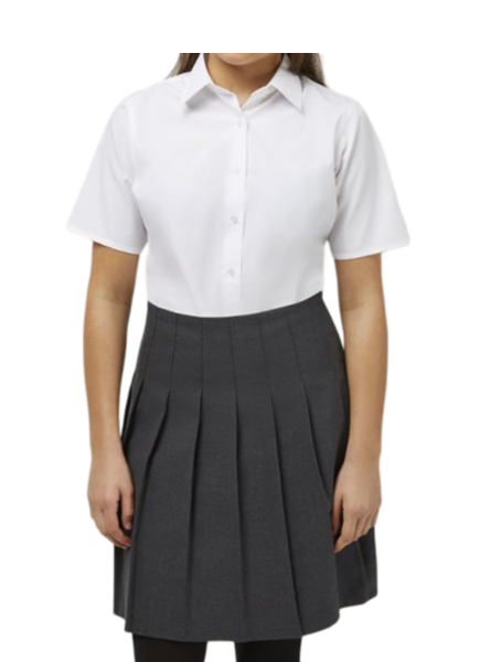 Short Sleeve Easy Iron School Blouses White SU44