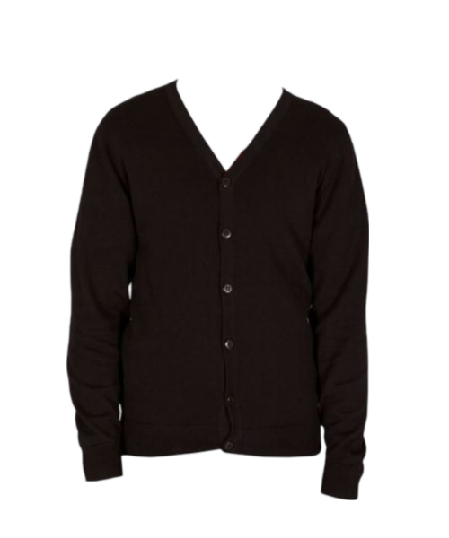 Standard Fit Cotton Cardigan Black & Marl Grey SU77