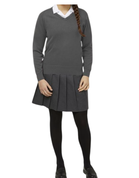Girls' Fit V-Neck 100% Cotton School Jumper SU72