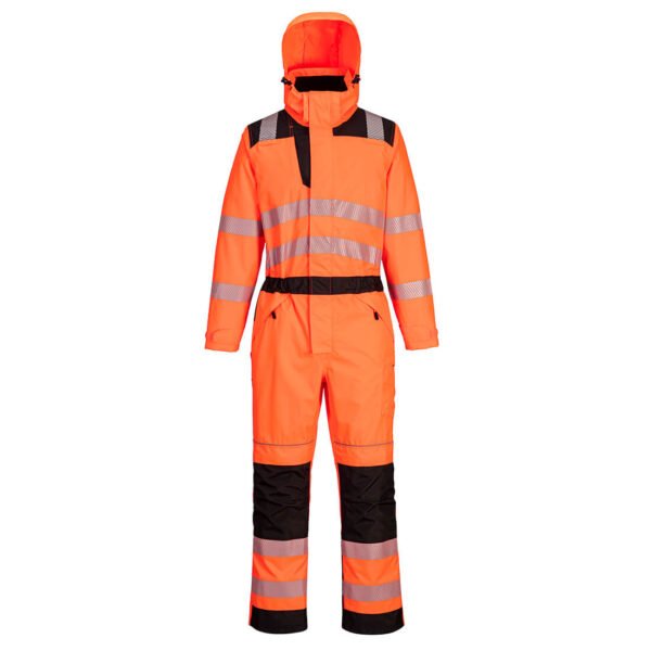 Hi-Vis Rain Coverall Orange/Black PW157